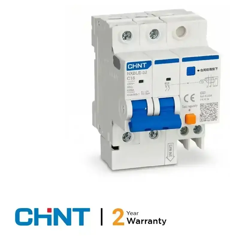 16A Residual Current Breaker with Over-Current (RCBO) 2 Pole