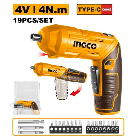 INGCO 4V Lithium-Ion Cordless Screwdriver