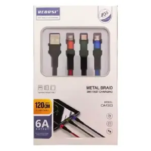 3 IN 1 Data Cable Metal Braid