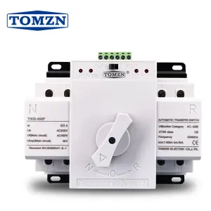 TOMZN TOQ3-2P/63 2P 63A 230V MCB Type Dual Power Automatic Transfer Switch (ATS) 2 Input 2 Output