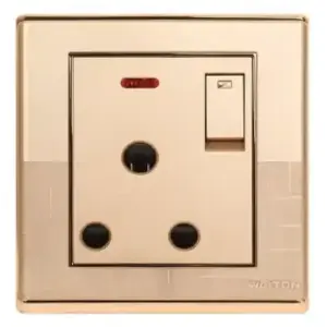 3Pin Round Socket with Switch (Fiona Series) Walton Gang Switch
